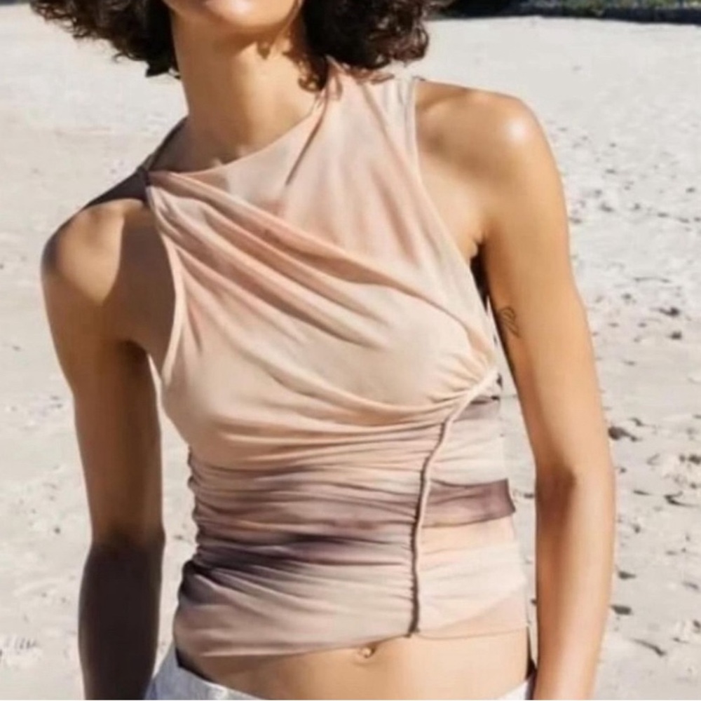 ZARA ASYMMETRICAL MESH TOP